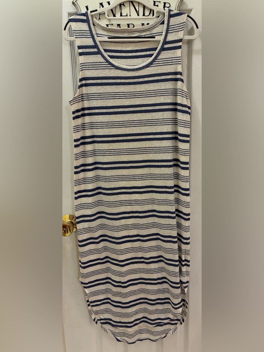 aerie Navy and Cream Striped Sleeveless Maxi Coverup